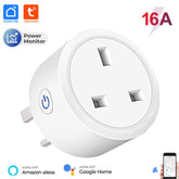 Tuya Smart Wifi UK Plug 16A, Smart Plug, Wifi Plug, Smart Socket, Wifi Socket, Timer Switch, Power Monitor Plug